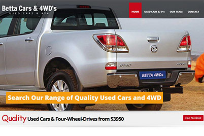 Betta Cars website screenshot